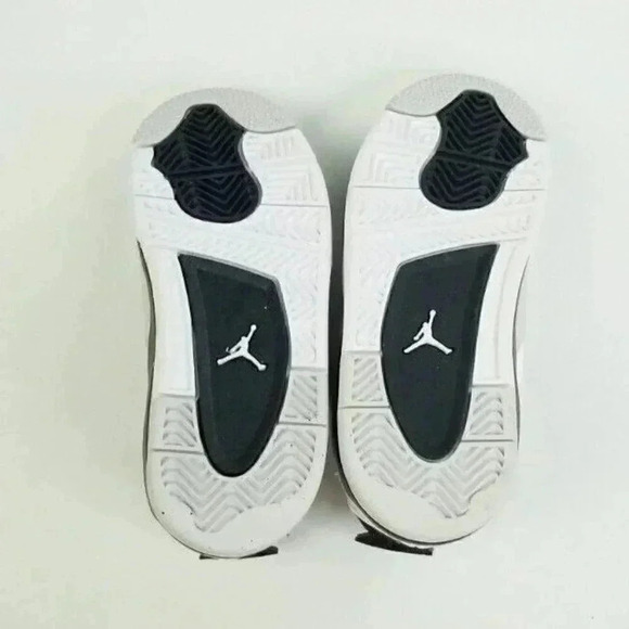 Nike Air Jordan 4 Retro TD White Military Black Shoe Size 9c Toddlers BQ7670-111 - Picture 12 of 12